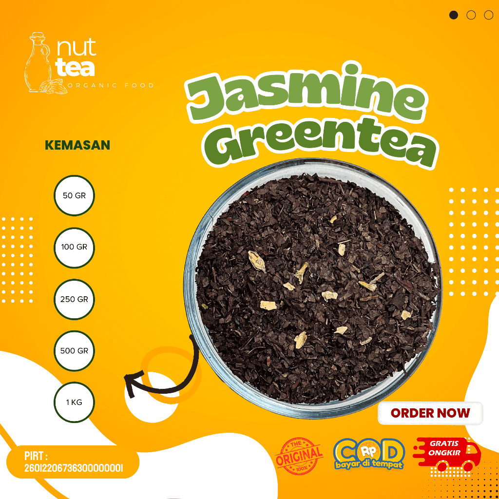 

Daun Teh Melati Hijau 500gr - Jasmine Green Tea / Teh Hijau Aroma Melati
