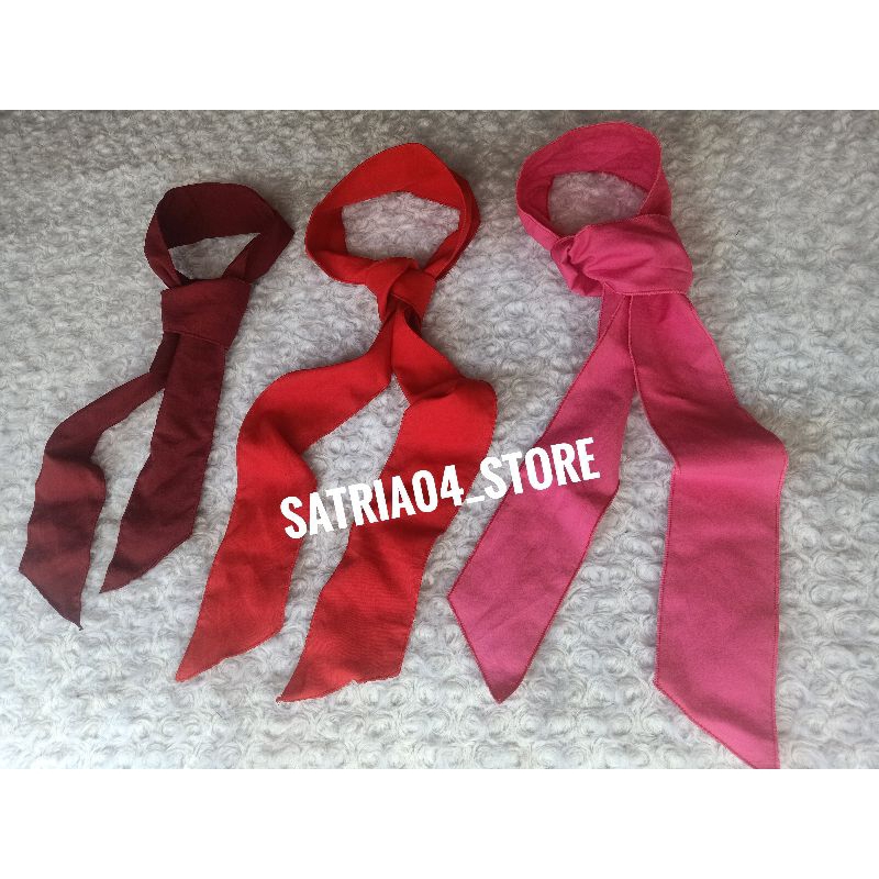 syal leher mini/scrarf mini warna polos merah kuning biru warna komplit