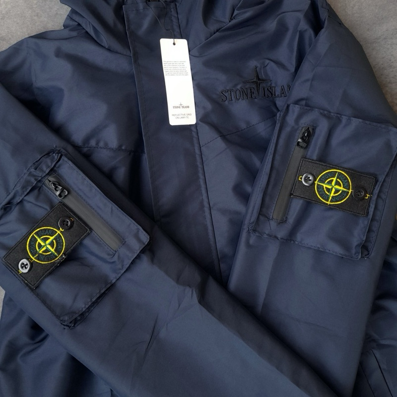 JAKET STONE ISLAND DOUBLE PATCH JAKET ULTRAS CASUAL FULL TAG LABEL