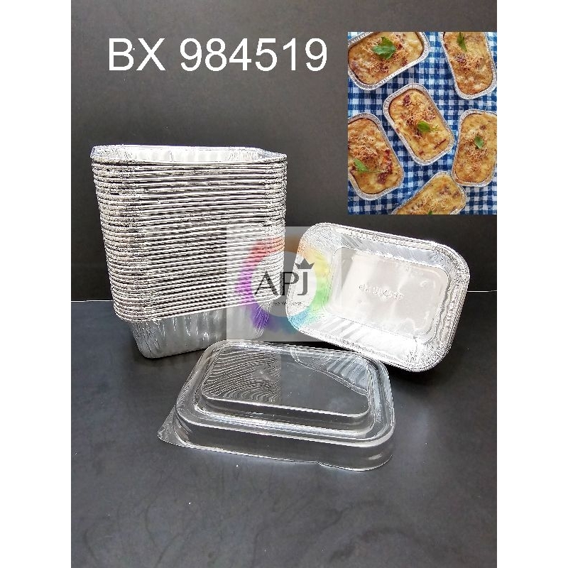 Alumumium Tray Kotak BX 984519/ BX 984519 + Tutup / Makaroni Schotel / Cup Makaroni / Tray Makaroni 