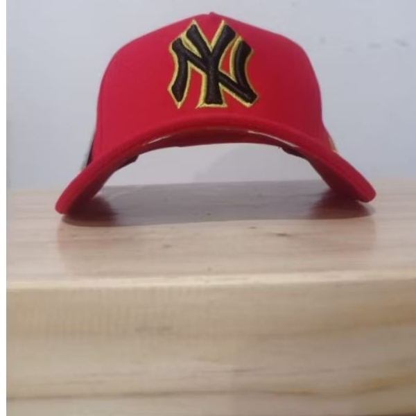 NY Hitam/List Gold/Pria Wanita/Topi Premium/Topi Baseball/