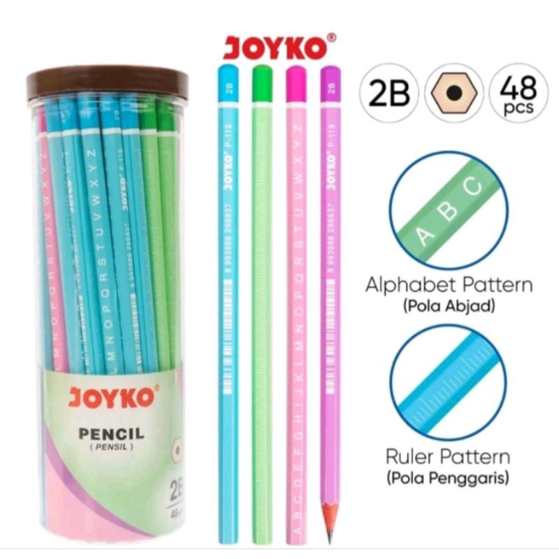

PENSIL TABUNG/PENSIL JOYKO 2B P-119 ( 1 TABUNG ISI 48 BIJI )