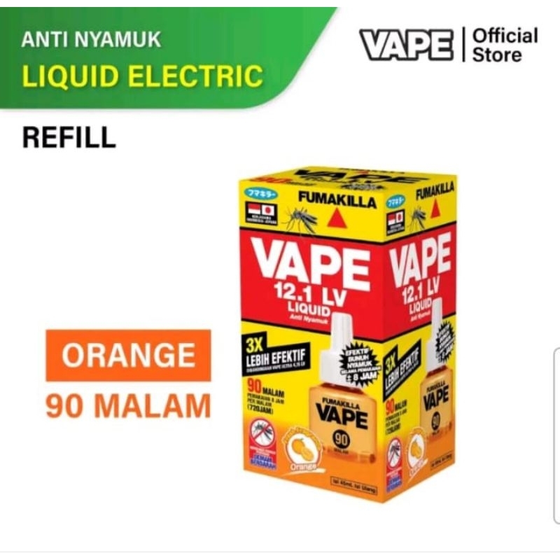 FUMAKILLA  VAPE LIQUID 90 MALAM AROMA ORANGE ANTI NYAMUK