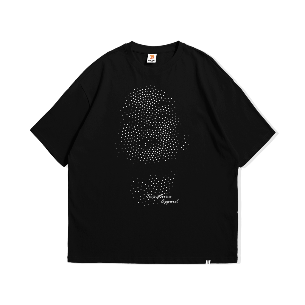 TWINETHRIVE T-Shirt Oversized Face Black | Kaos Oversize Pria & Wanita Oversized TWNV070