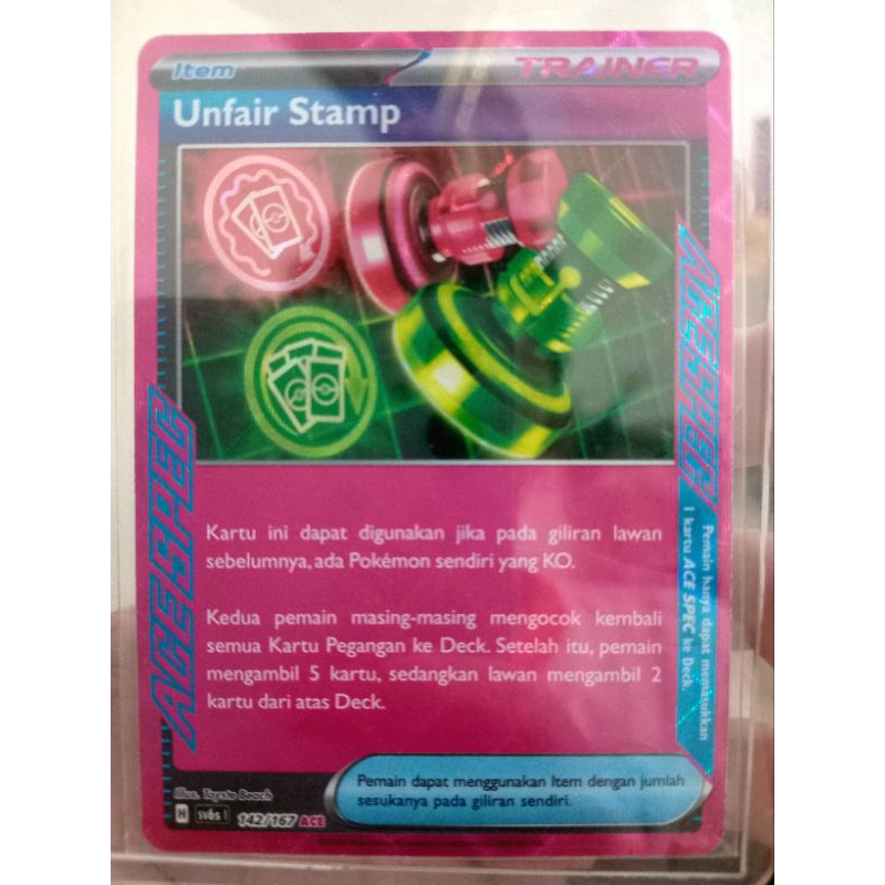 KARTU POKEMON TRAINER UNFAIR STAMP ACE SPEC INDONESIA HOLO
