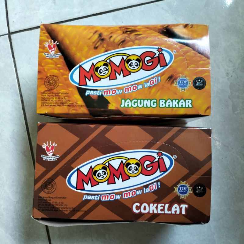 

Momogi kemasan box isi 20pcs jagung bakar/coklat