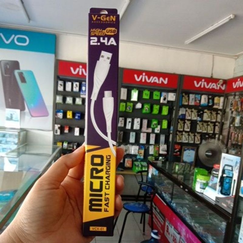 Paket usaha 25pcs Kabel data V-Gen vcx-01 Micro 2,4A