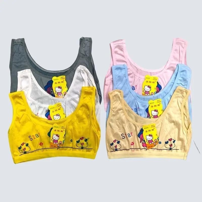 Miniset Anak Tali Besar Motif Sablon Bergambar Kartun Lucu Miniset Pelajar Bra BH Anak Pelajar Remaj