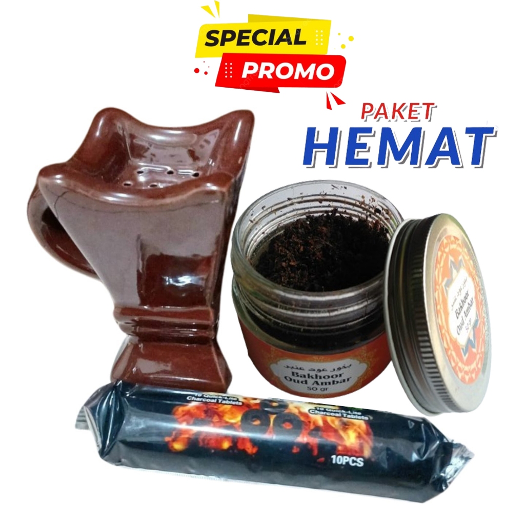 Paket hemat bukhur 50gr oud ambar prapen plus arang