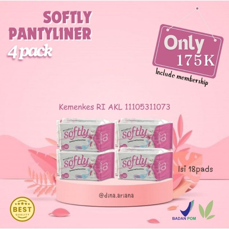 ASLI MOMENT SOFTLY #Pantyliner#Pembalut wanita#Perawatan Kewanitaan Herbal #Pembalut herbal