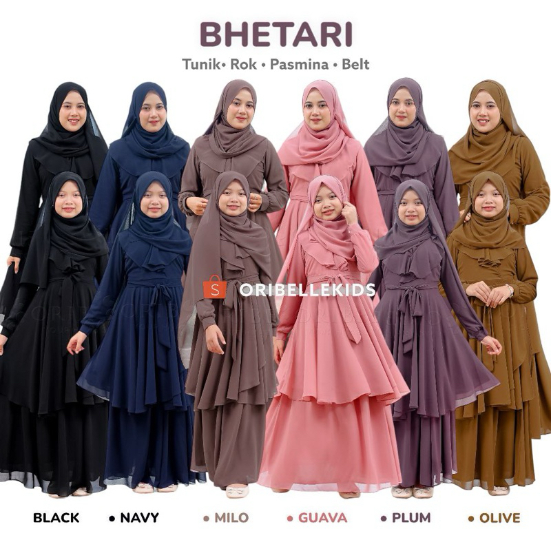 Bethari/one set /stelan anak perempuan /setelan muslim anak perempuan /baju anak tanggung perempuan/