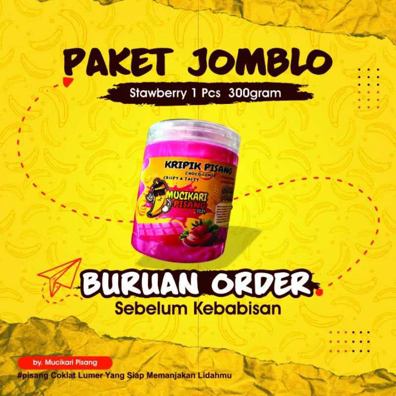 

Kripik Pisang Stawbery Paket Jomblo 1 Pcs Kemasan 300 gram MUCIKARI PISANG