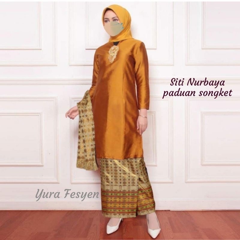 (Realpict) Setelan baju kurung songket melayu - Setelan Baju Kurung Melayu- Baju Kurung Malaysia - B