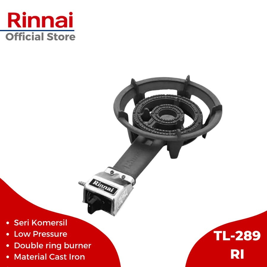 Kompor RINNAI 1 tungku TL 289 RI low pressure Api Seribu Cor api 1000