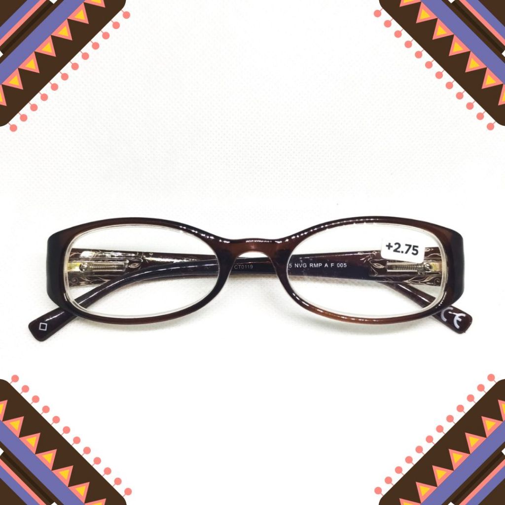 Kacamata baca wanita 2.5NVG by Essilor RMP AF 005 lensa plus +0.50 +2.75
