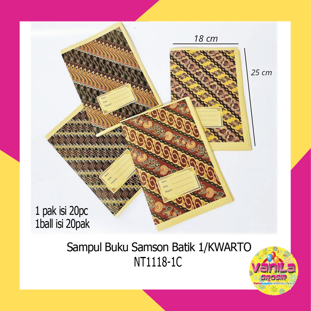 

(1Pak Isi 20Lembar) Sampul Buku Batik Kwarto, sampul buku coklat, sampul buku sekolah, cover buku coklat