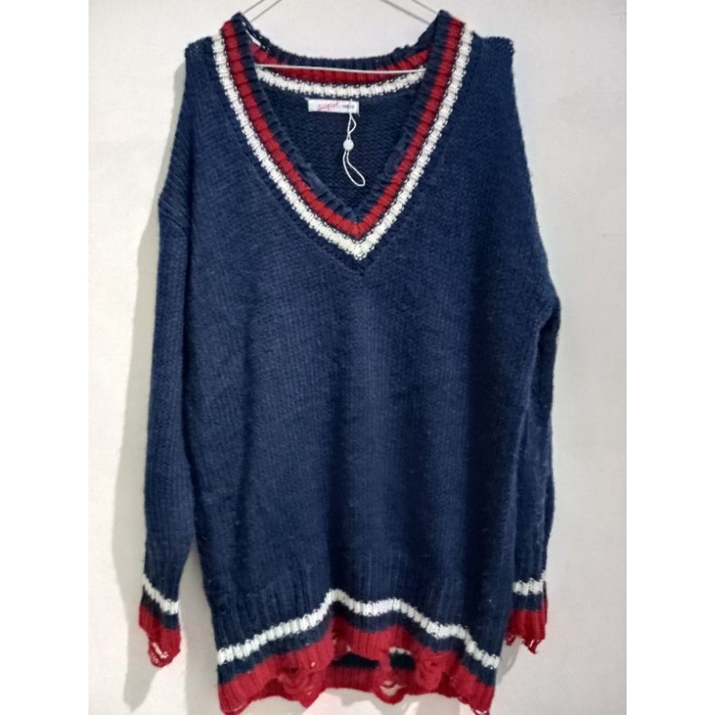 kaos sweater rajut wanita preloved/sweater rajut/kaos rajut wanita