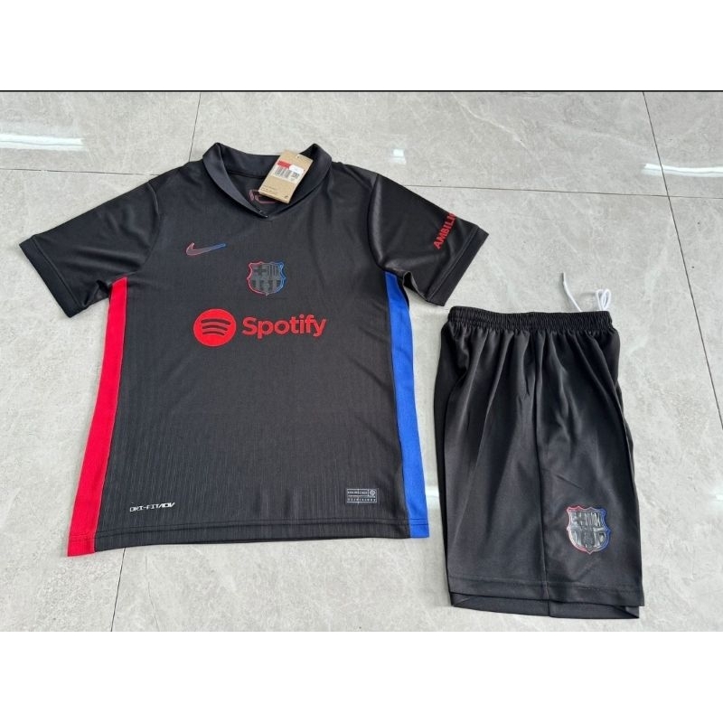 Stelan Setelan Jersey Kaos Baju Celana Sepak Bola Barca Barcelona Home Away 3rd Third Hitam Black Ki
