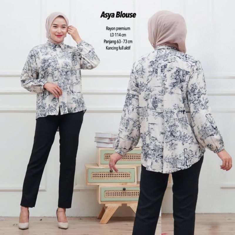 ASYA BLOUSE RAYON  / Blouse Rayon Motif / Blouse Wanita / Blouse Motif