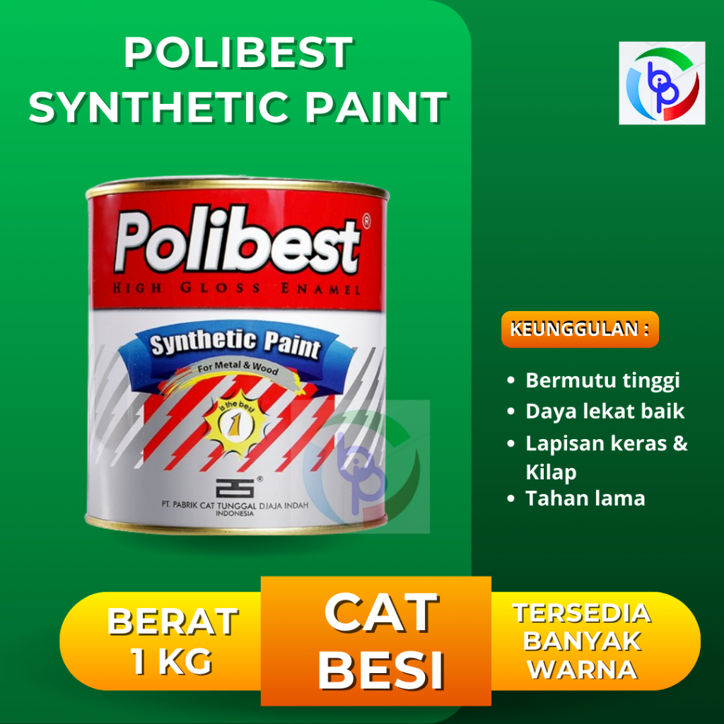 Polibest Cat Besi Hitam Kilap 1Kg/Cat Besi Anti Karat 1 Kilogram di Makassar