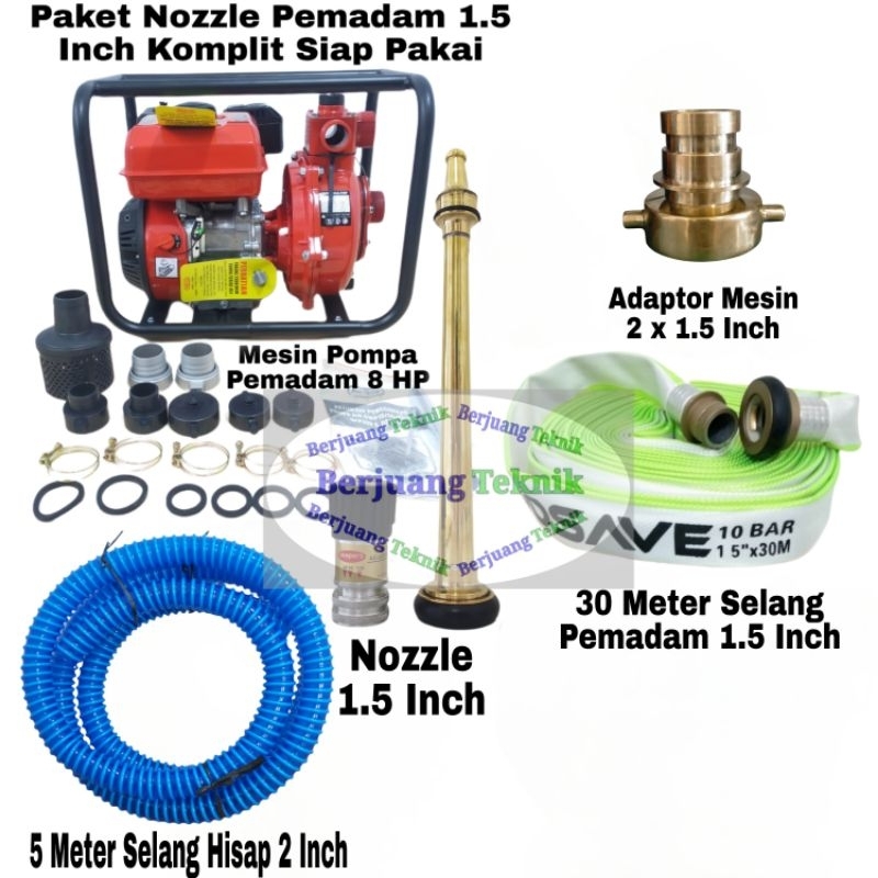 Paket Nozzle Pemadam 1.5 Inch komplit Siap Pakai || Paket Jet Nozzle Sprayer Pemadam