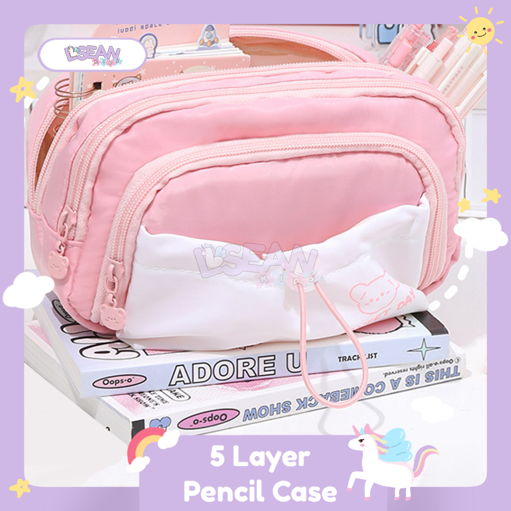 

Pencil Case Serut Multi Layer Pouch Organizer Makeup Stationery Tempat Pensil Aesthetic Kapasitas Besar