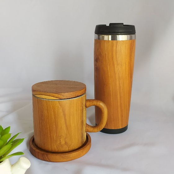 

Hampers hadiah gift tumbler dan gelas kayu jati jinawi woodcraft