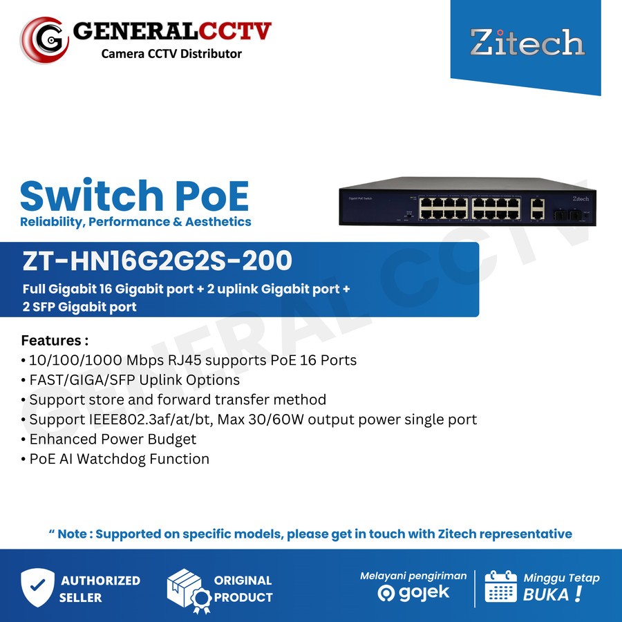 Zitech ZT-HN16G2G2S-200 Full Gigabit 16 Gigabit port + 2 uplink Gigabit port + 2 SFP Gigabit Port