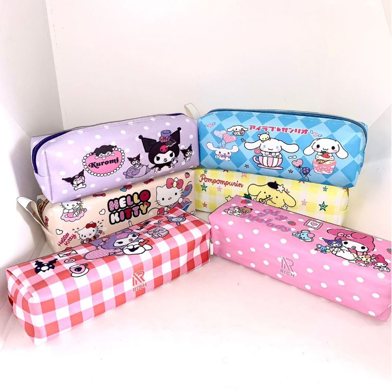

(RICH01)Kotak Tempat Pensil Resleting My Melody Cinnamorol Kuromi Pompompurin Little Twin Stars