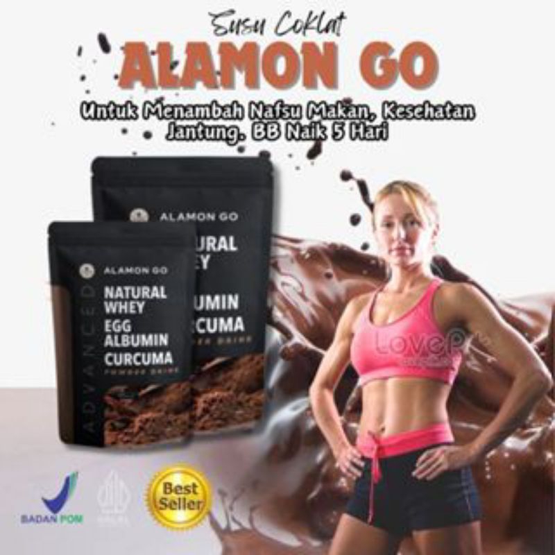 

ALAMON GO Susu Penambah Nafsu Makan - Penambah Berat Badan Natural Whey + Albumin + Temulawak Halal&BPOM