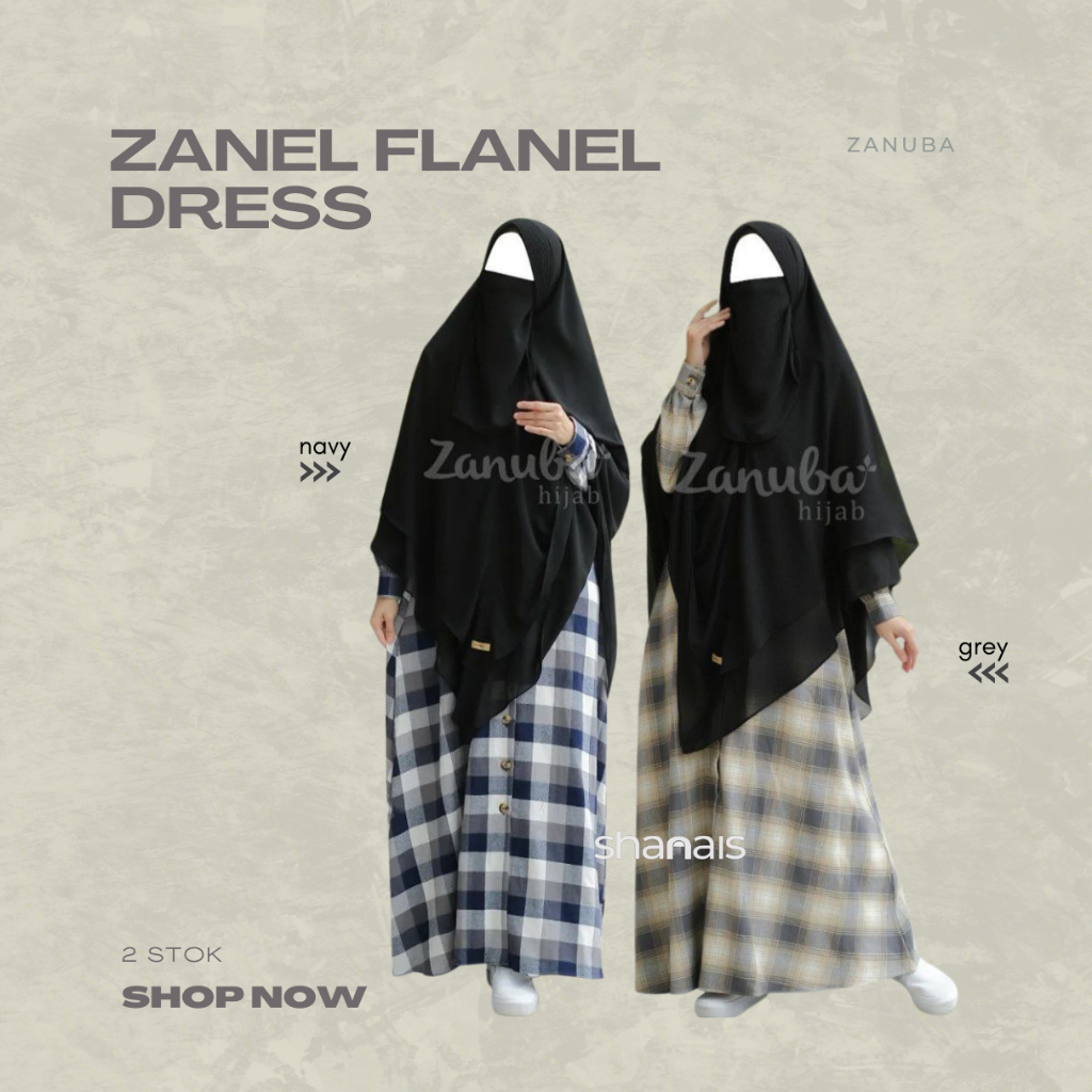 Zanel Flanel Dress Gamis Only | Zanuba