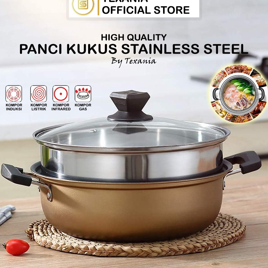 KODE T65K TEXANIA Panci Kukus PREMIUM Super Tebal  Panci Kukus Serbaguna