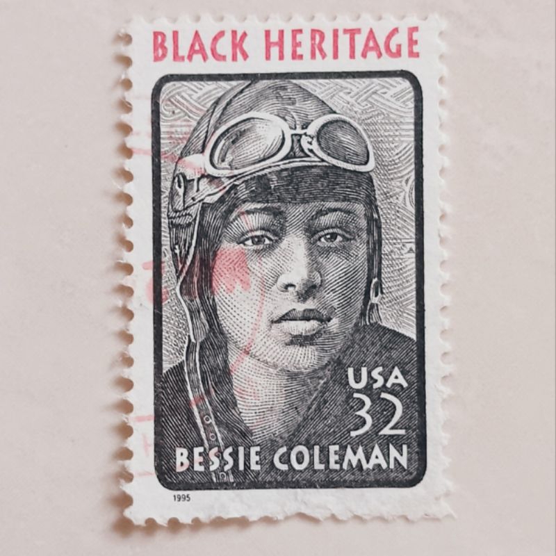 

(AA) Perangko Amerika Serikat 1995 Black Heritage Series Bessie Coleman 32 cent Used