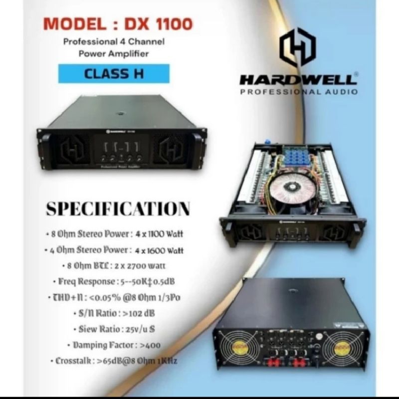 POWER AMPLIFIER HARDWELL AUDIO DX1100 ORIGINAL