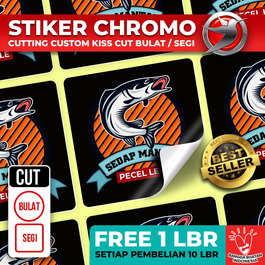 

Cetak Stiker Label Chromo A3+ Plus Cutting Print and Cut Sticker Custom Chromo