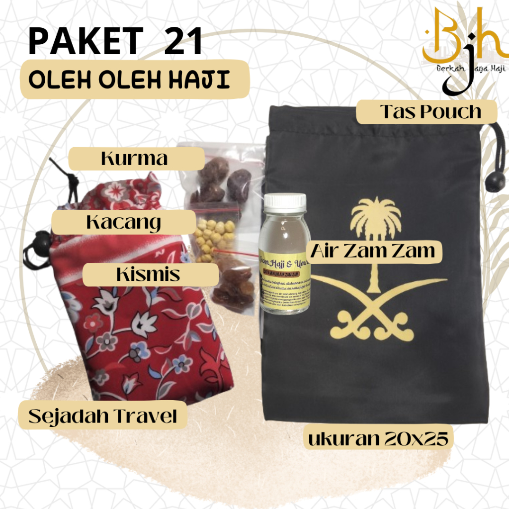 

PAKET 21 POUCH Oleh-oleh haji dan umroh/ Pasuhe / Sajadah travel