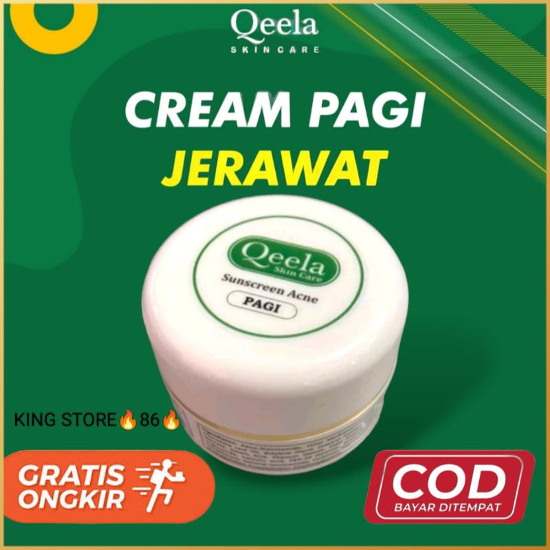 [ SALE ] Qeela Skincare - Krim Pagi Untuk Jerawat Membandel Ampuh BPOM / Sunscreen Acne Jerawat / Da