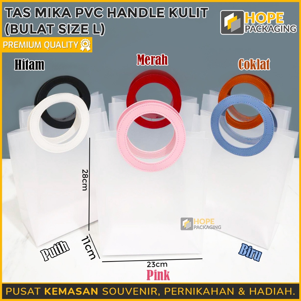 

PROMO MENARIK Tas Mika Transparan PVC Goodie Bag Gift Bag Handle Kulit Tas Pvc Tebal Tas Hampers Besar Kantong Souvenir Ultah Tote Bag Tas Kado Goodie Bag Handle Leather Mika Pvc Premium Gift Bag