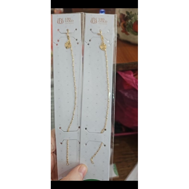 Gelang rantai tipis ulir murah kado emas asli 375 simple polos 17 cm