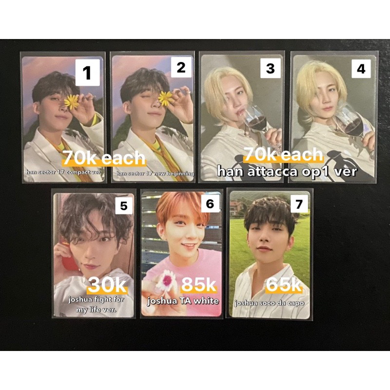 [GANTI J&T] pc photocard seventeen jeonghan joshua sector 17 new beginning attacca op1 fml TA teen a