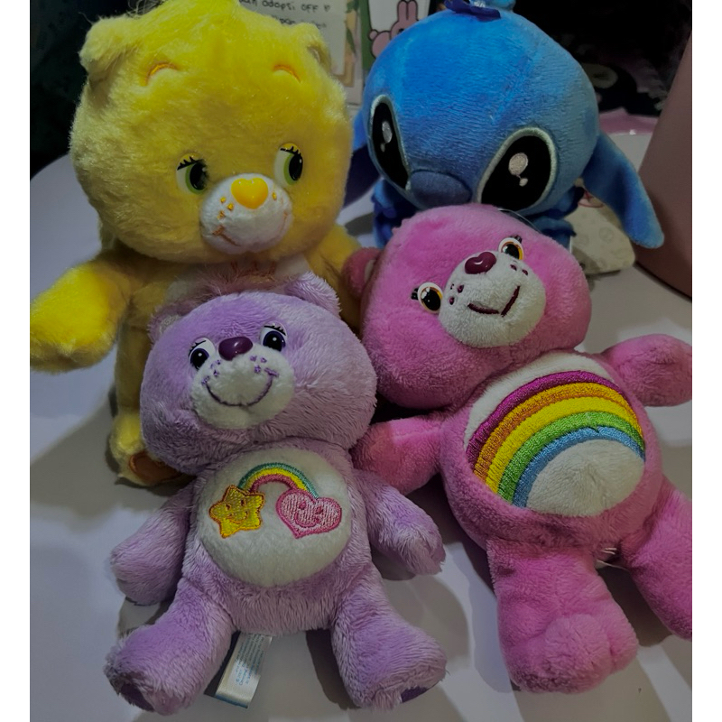 KEYCHAIN BONEKA KECIL GANTUNGAN KECIL CARE BEARS STITCH LUCU BIRU KUNING PINK UNGU