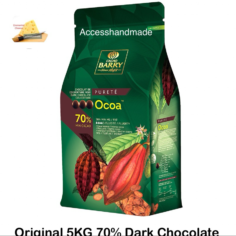 

Cacao Barry Ocoa 70% Dark Chocolate 5kg ORIGINAL PACK coklat import