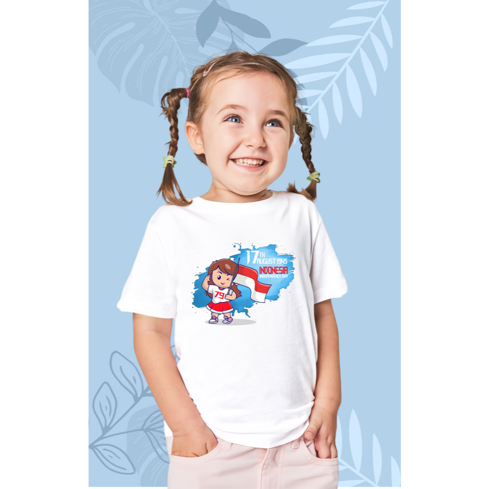 baju kaos anak perempuan 17 agustus