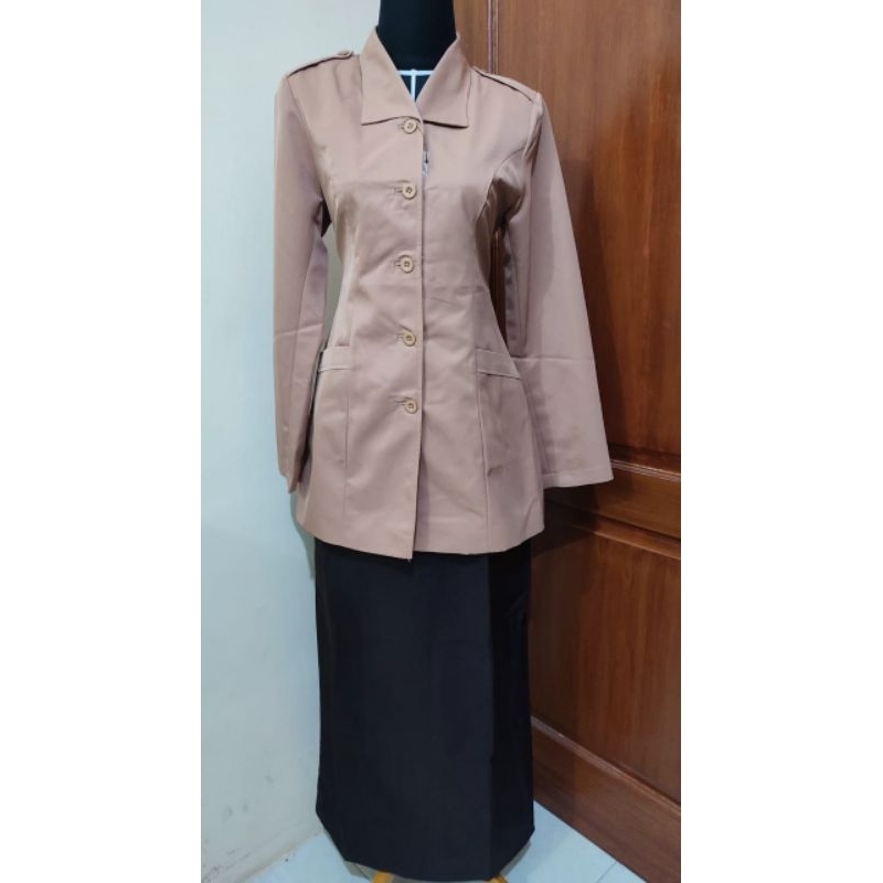 SERAGAM DINAS GURU PRAMUKA WANITA FREE BADGE merk Lily ( XS-7L)