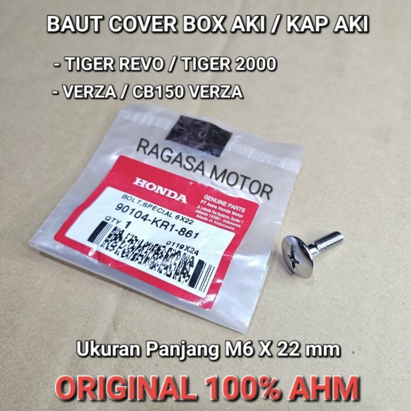 Baut Cover Box Aki Kap Aki TIGER REVO TIGER 2000 VERZA CB150 Verza Original AHM Bolt Special 6x22 ko