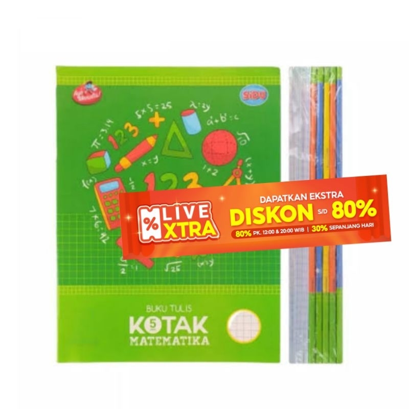 

BUKU TULIS KOTAK MATEMATIKA SQ-5 SIDU 38 Lembar pack/ISI 10