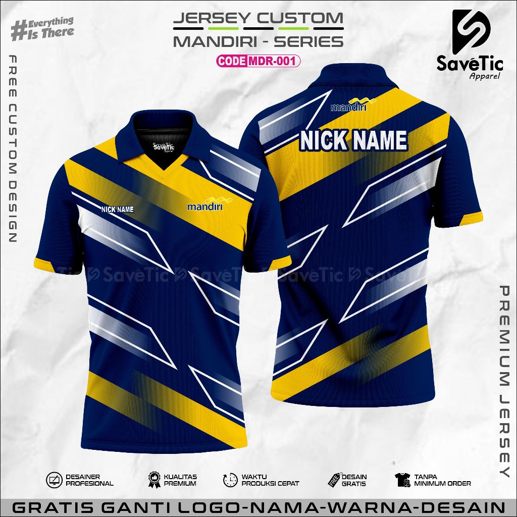 BAJU KAOS JERSEY BANK MANDIRI FULL PRINTING SUBLIM CUSTOM