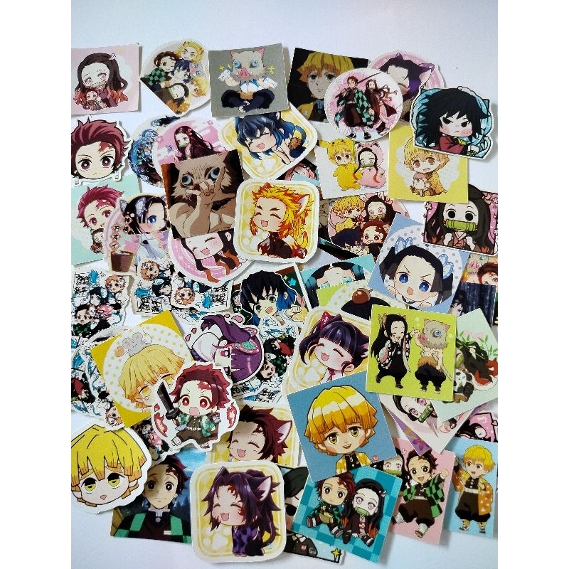

(isi 55)CETAK STIKER CHROMO STICKER ANIME DEMON SLAYER + CUTTING DIE CUT HARGA MURAH