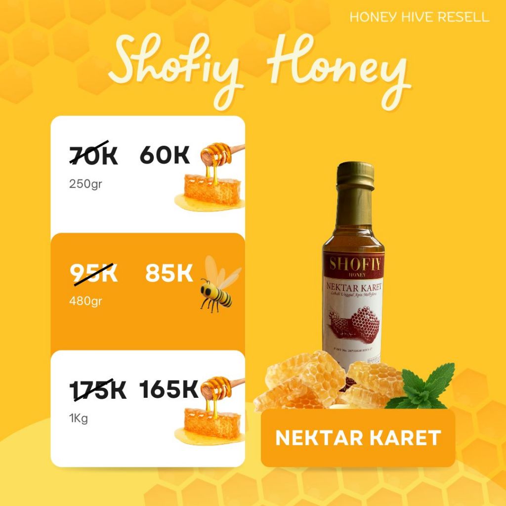 

Madu Hutan Alami Super Khasiat Nekar Karet by : Shofiy Honey (250gr - 1kg )