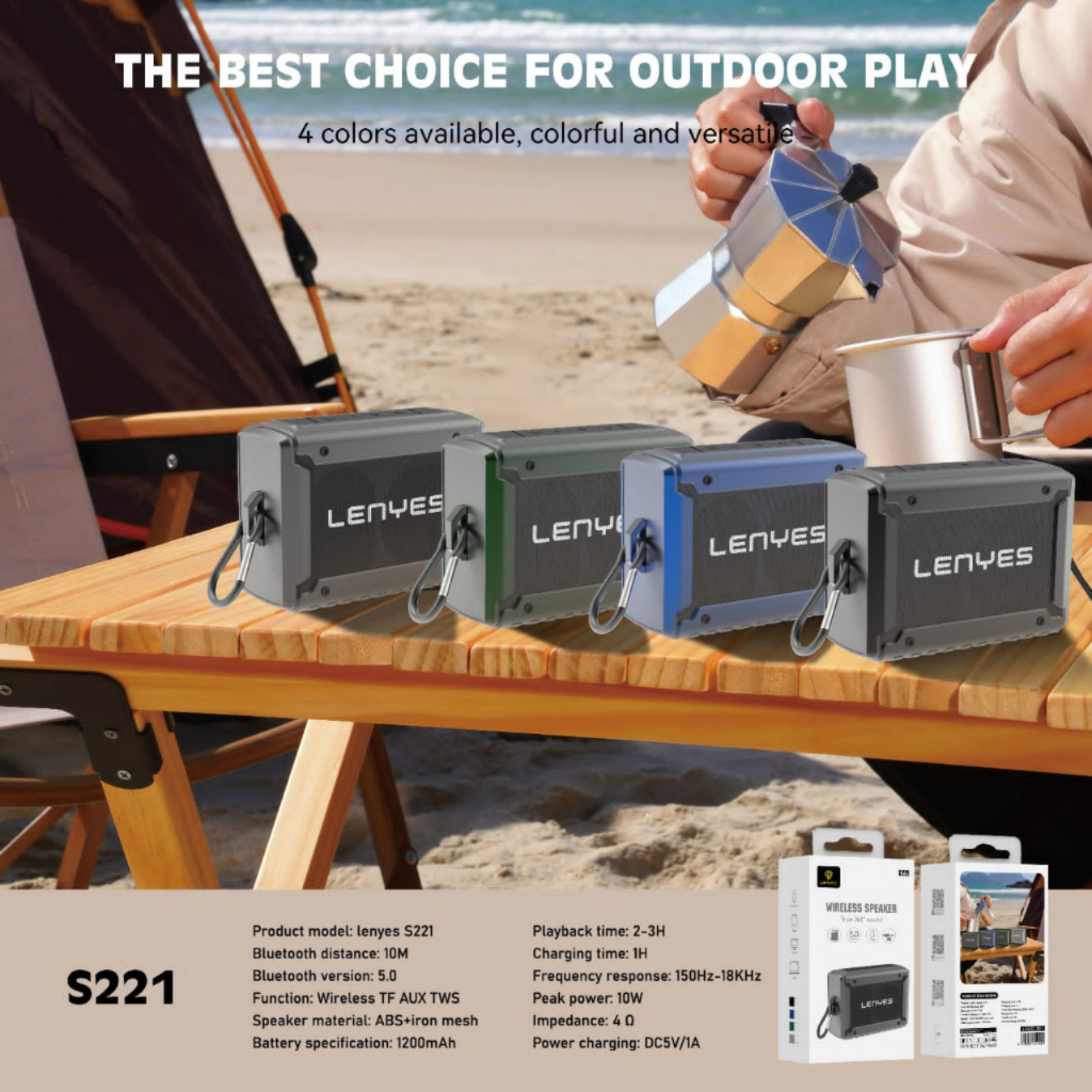 PROMO TERBARU SPEAKER LENYES BLUETOOTH S221 Mini Wireless Speaker Portable Bluetooth 5.0 Music Box